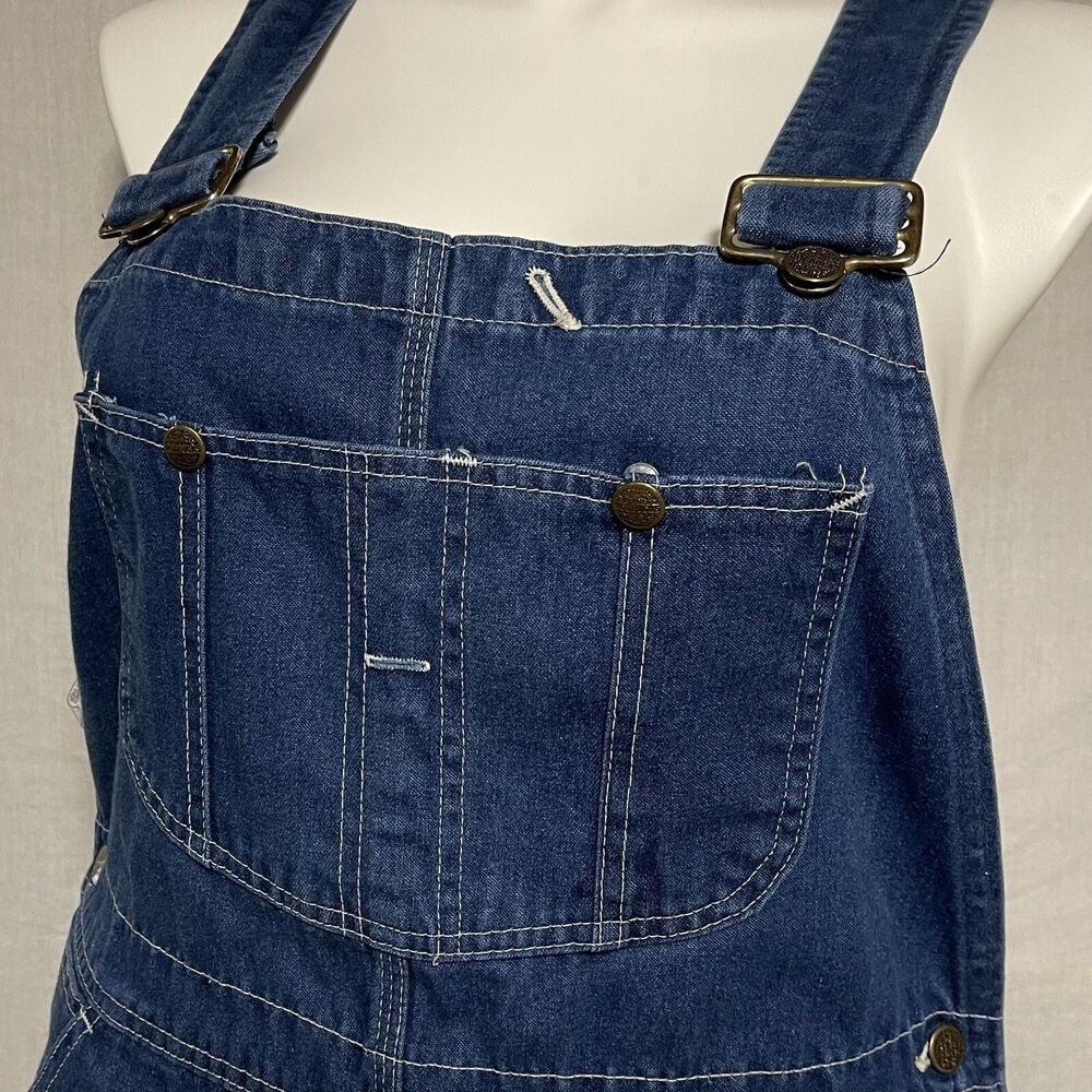 Vintage Sears Roebucks WearTuff Overalls Bibs Farmer Denim Jeans Blue 36 x 30